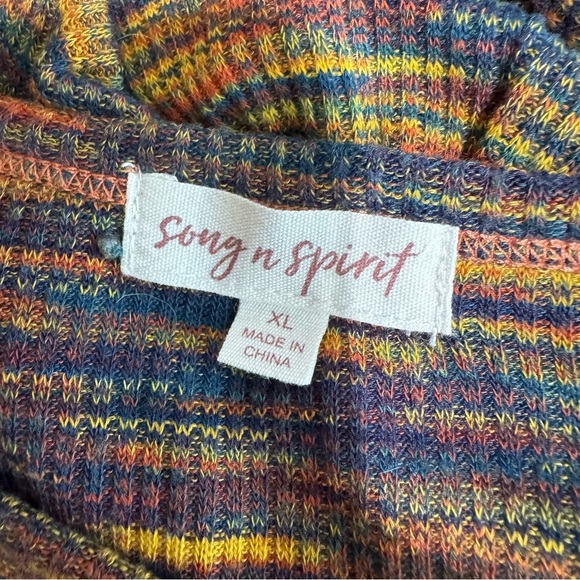 Song n Spirit Multicolor Space Dye Long Sleeve Lightweight Knit Dress - Picture 5 of 6
